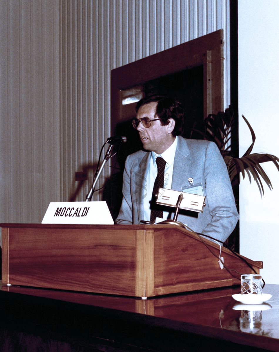 Prof. Moccaldi durante un intervento in Aula Magna