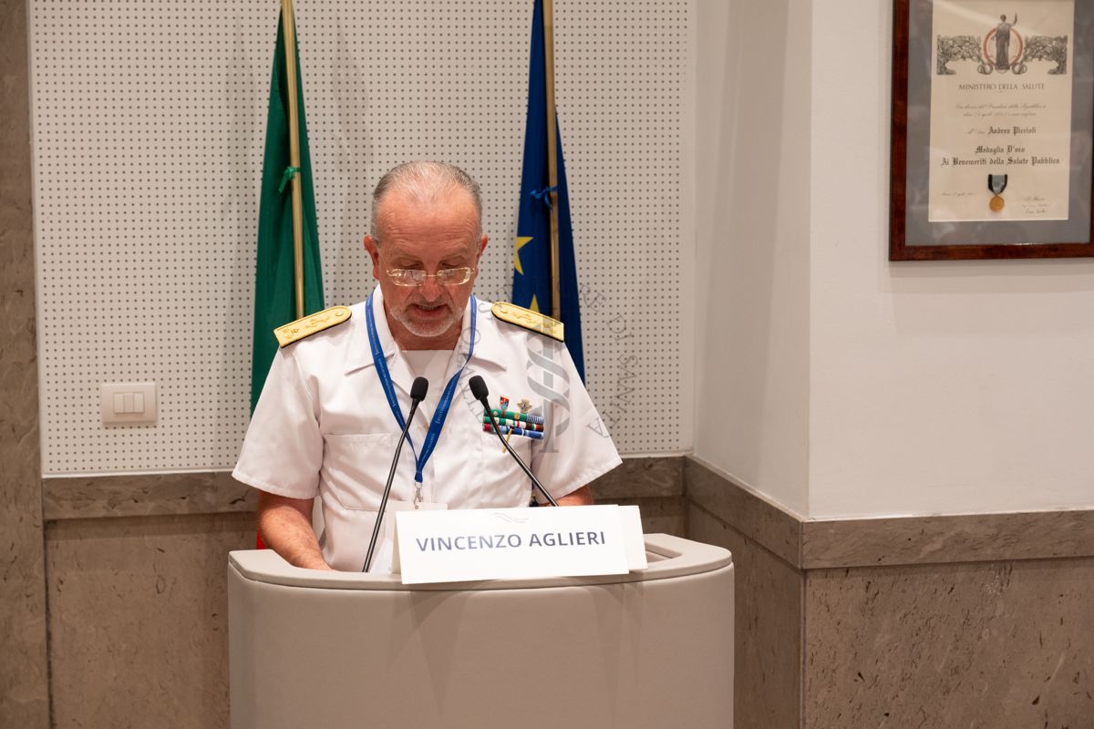 Intervento del Capo del Corpo della Sanità della Marina Militare, Ammiraglio Ispettore Vincenzo Aglieri