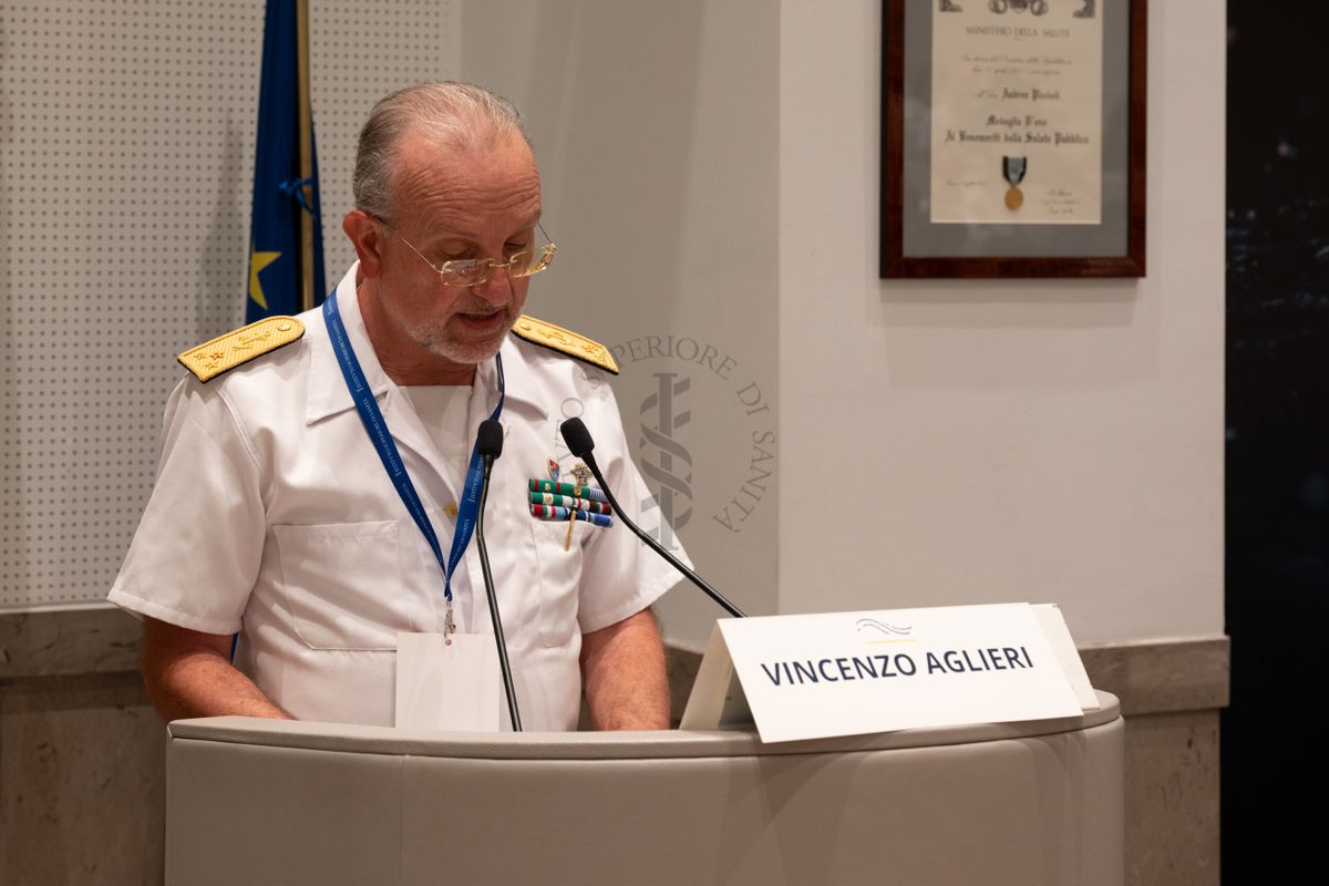 Intervento del Capo del Corpo della Sanità della Marina Militare, Ammiraglio Ispettore Vincenzo Aglieri