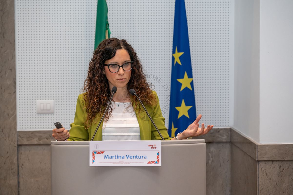 Intervento in Aula Magna dell'ISS della Dott.ssa Martina Ventura ricercatrice ed epidemiologa del Centro Nazionale Prevenzione Malattie e Promozione della Salute (CNaPPS) dell'ISS