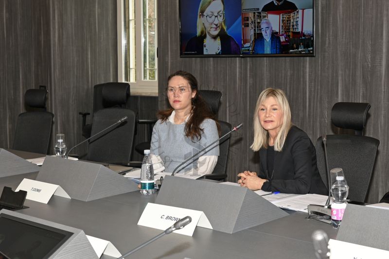 Pre-meeting with OMS (with Christine Brown) del 2 Febbraio 2023 in Istituto Superiore di Sanità. Sono visibili da sinistra a destra frontalmente: Tahnee Ooms e Christine Brown