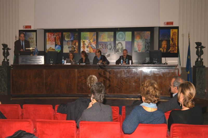 Intervento del Prof. Enrico Alleva, al suo fianco i relatori del Convegno