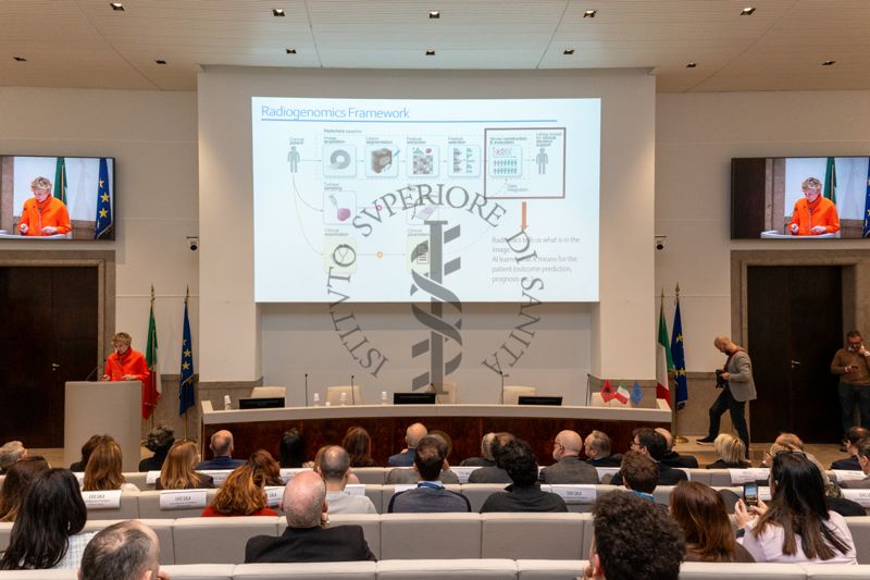 Visione dell' Aula Magna durante l'intervento della dott.ssa Evis Sala