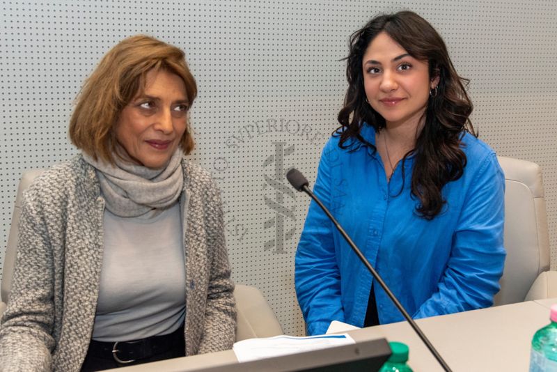 La Prof.ssa Anna Teresa Palamara, Direttore del Dipartimento di Malattie Infettive dell'Istituto Superiore di Sanità (a sinistra) e la Dott.ssa Matilda Hushi del Dipartimento Malattie Infettive dell'Istituto Superiore di Sanità (a destra)