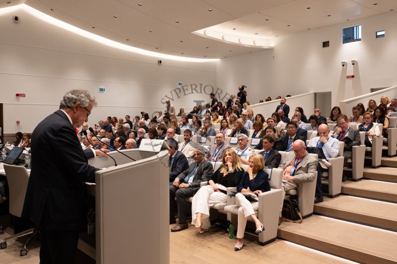 Panoramica sui partecipanti al Congresso "Ocean Human Health" durante l'intervento del Prof. Andrea Lenzi, Presidente del Consiglio Nazionale delle Ricerche