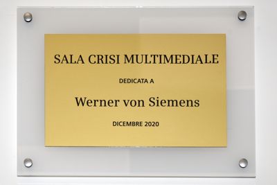 Inaugurazione della Sala Crisi multimediale dedicata a Werner von Siemens (realizzata nel dicembre 2020)