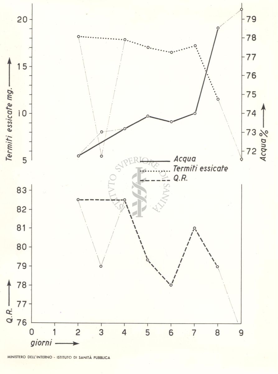 Diagramma che mostra il tracciato delle micro respirazioni delle termiti