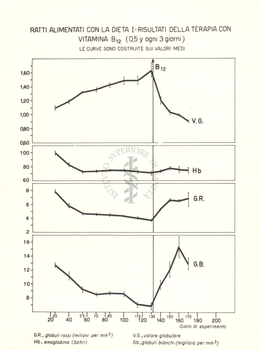 Tracciati che mostrano i risultati della terapia con Vitamina B.12