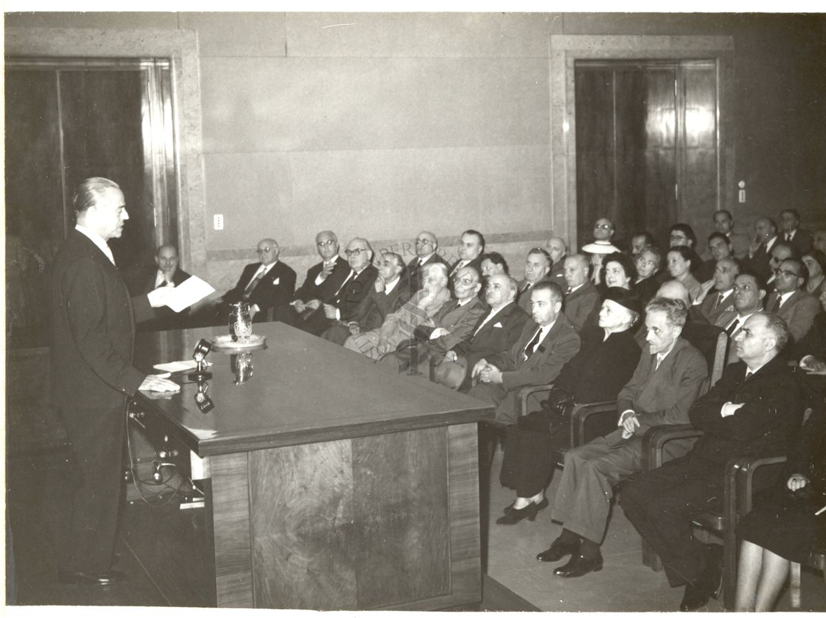 Commemorazione del Prof. Silvestro Baglioni tenuta nell'aula magna dall'On. Martino