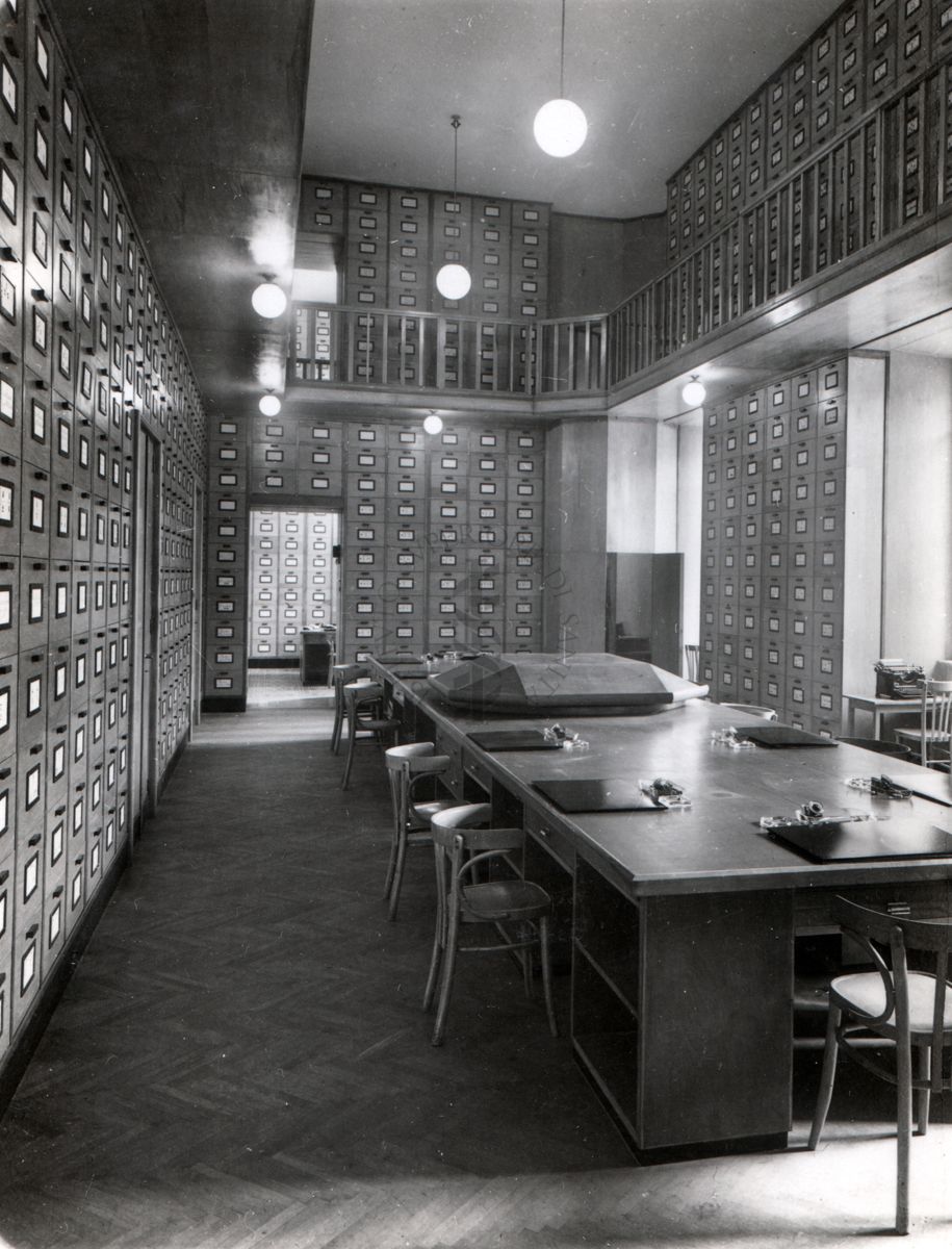 La sala centrale dell'archivio della Presidenza del Consiglio dei Ministri (Ministero dell'Interno)