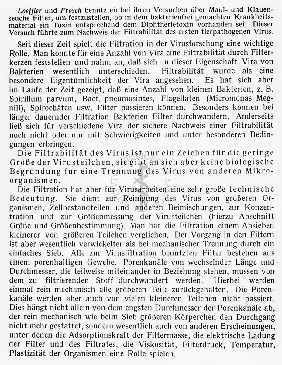 Stralcio di articolo ripreso dal libro "Virus und viruskrankheiten" di Gustav Sciffert"