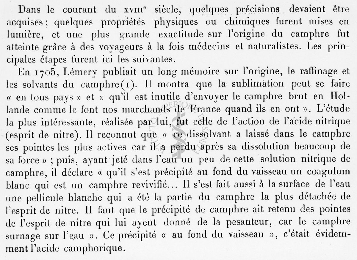 Stralcio dal libro "Camphre et res derives par R. Cornubert"