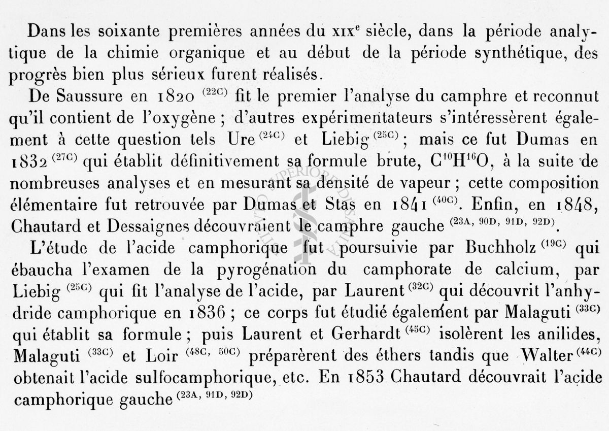 Stralcio dal libro "Camphre et res derives par R. Cornubert"