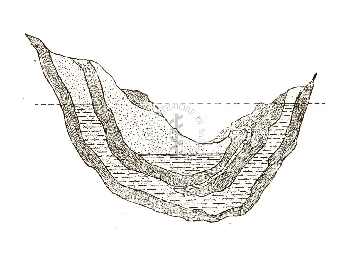 Schema di una sorgente naturale detta: filoniane o diaclasiche