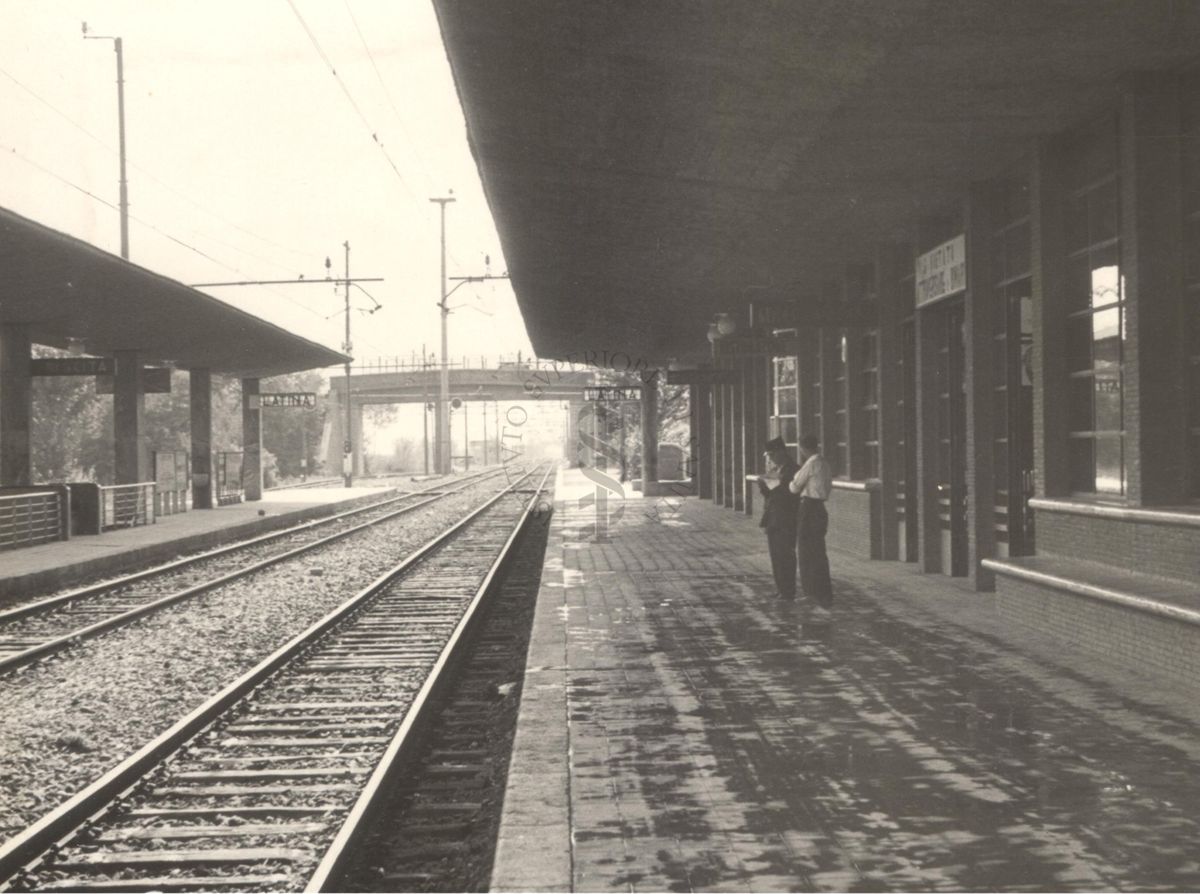 La pensilina della stazione ferroviaria di Littoria
