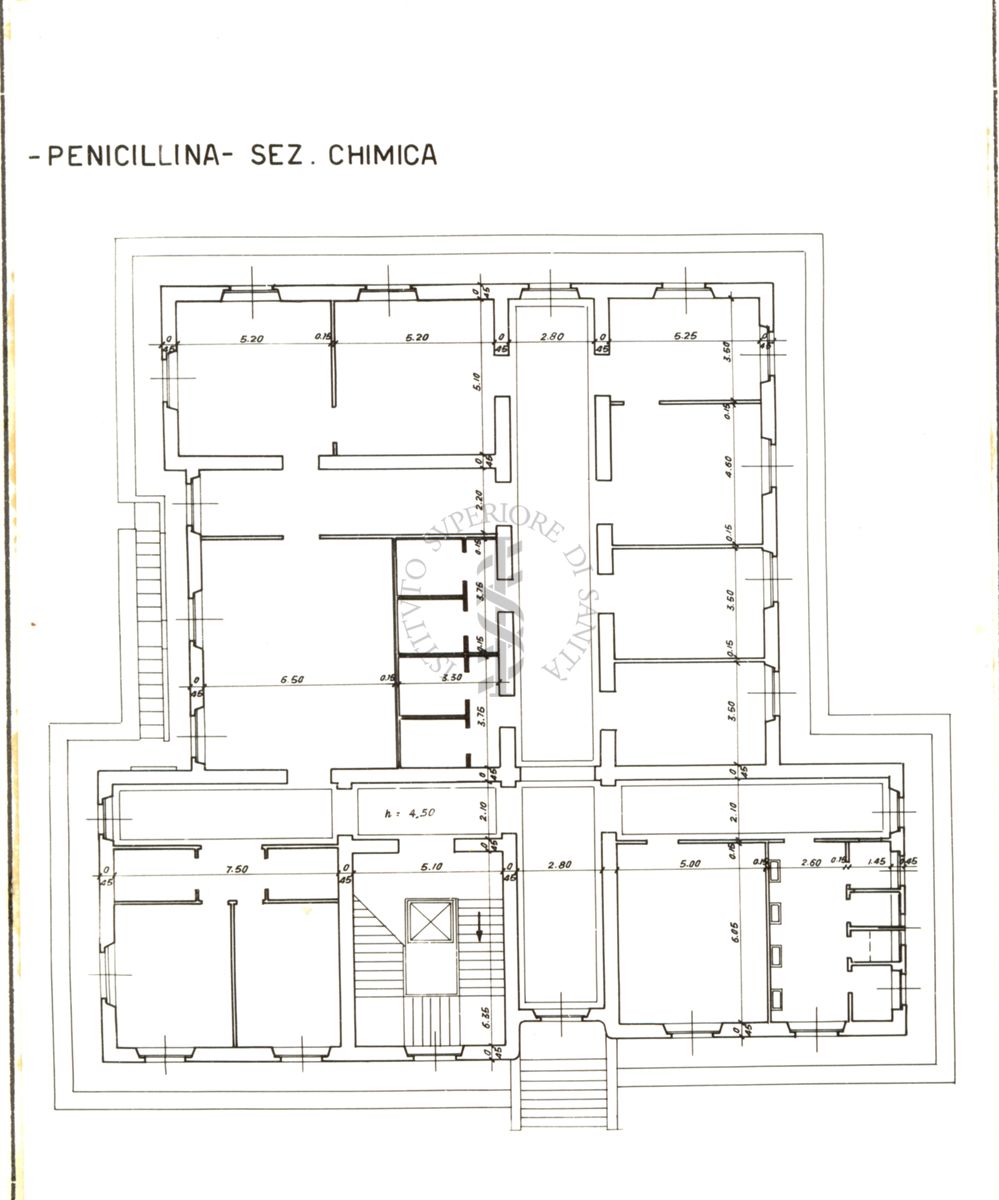 Istituto per la fabbrica della Penicillina - Pianta della Sezione di Chimica