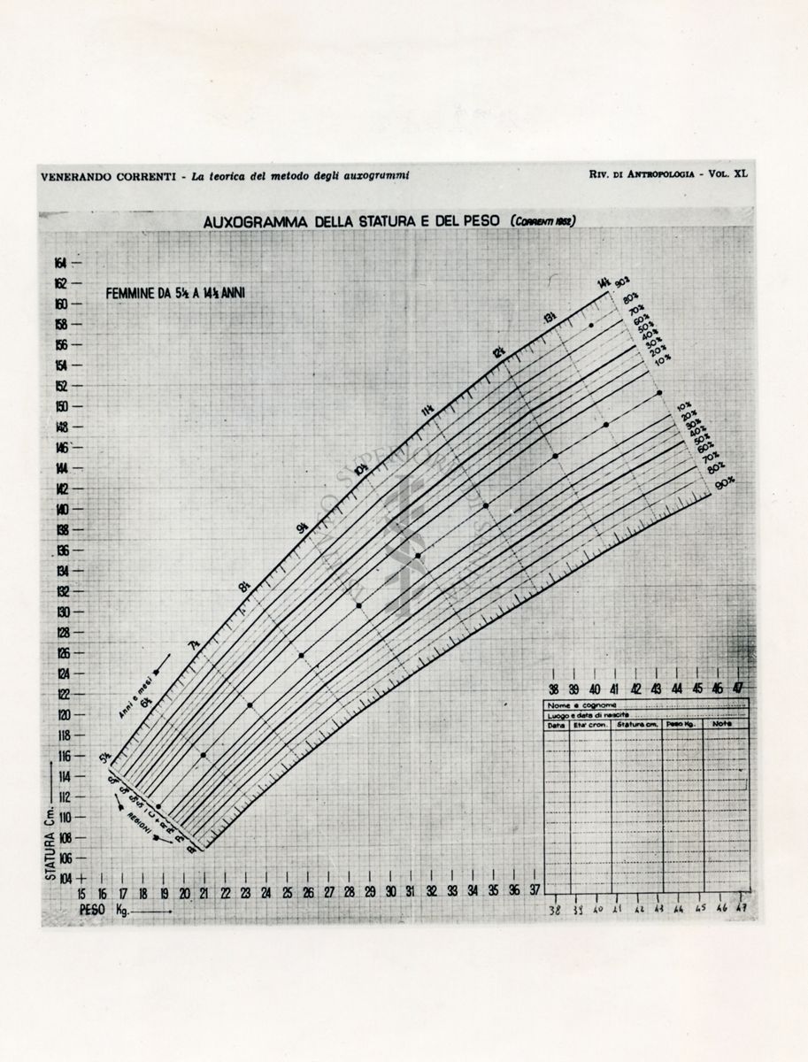 Auxogramma della statura e del peso