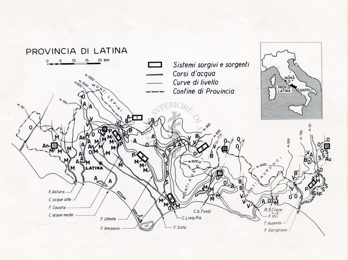 Distribuzione di focolai larvali di Simulidi nella provincia di Latina