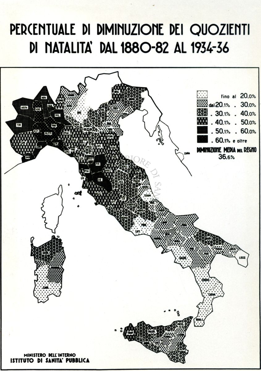 Movimento demografico nelle Province d'Italia con particolare riguardo alla diminuzione dei quozienti di natalità dal 1880-82 al 1934-36