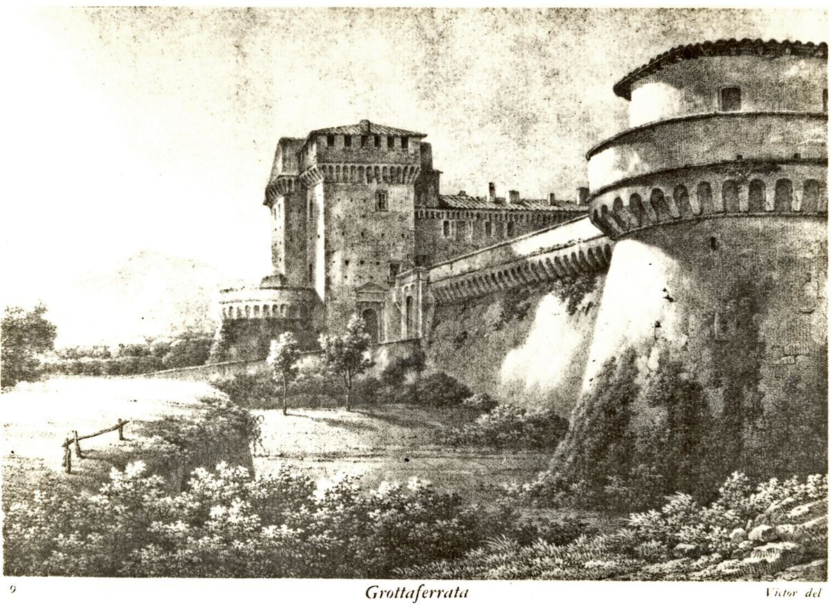 Veduta del bastione di Grottaferrata, ca. 1830 realizzato da Victor C. Motte