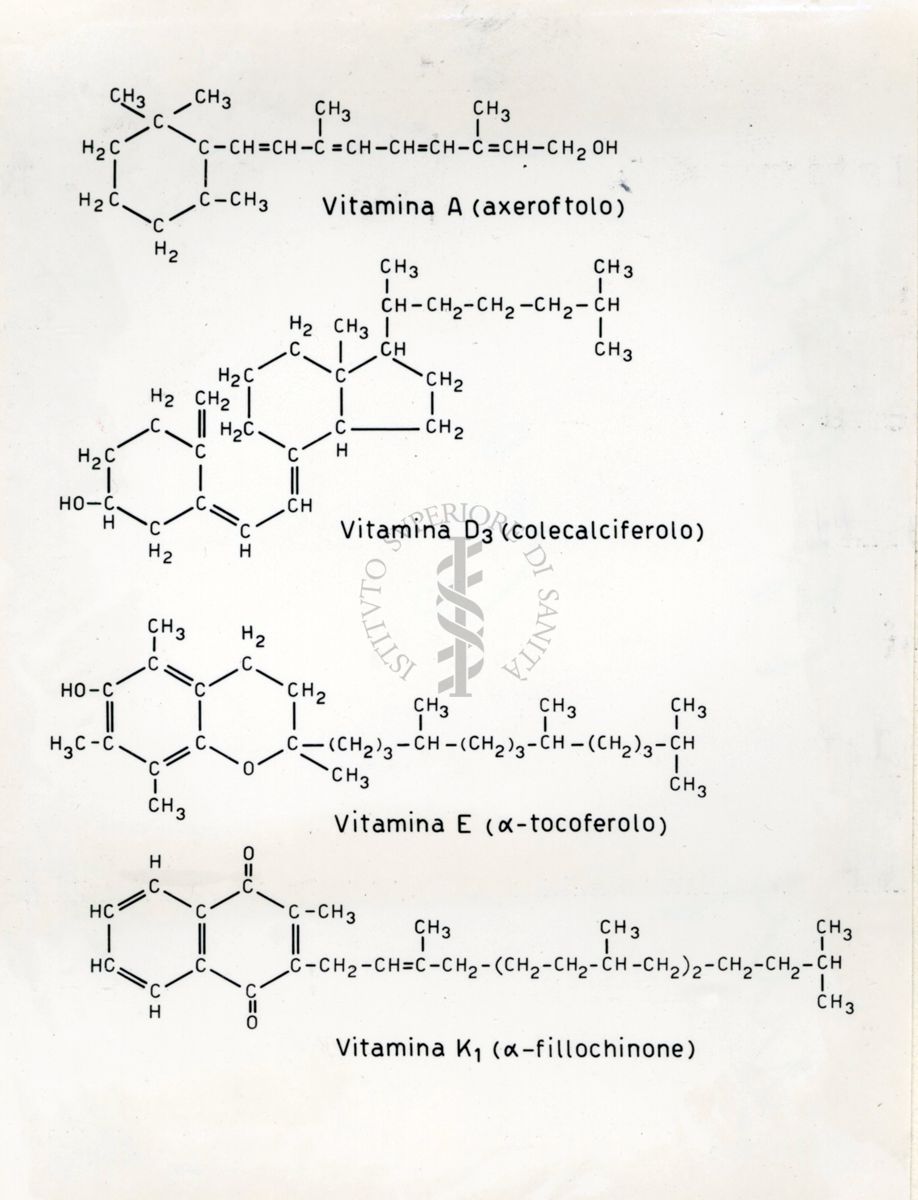 Immagine rappresentante formule chimiche per la vitamina