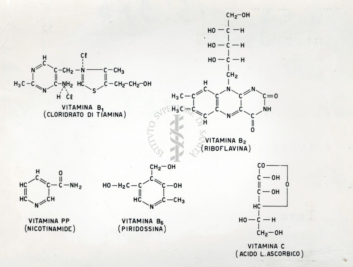 Immagine rappresentante formule chimiche per la vitamina