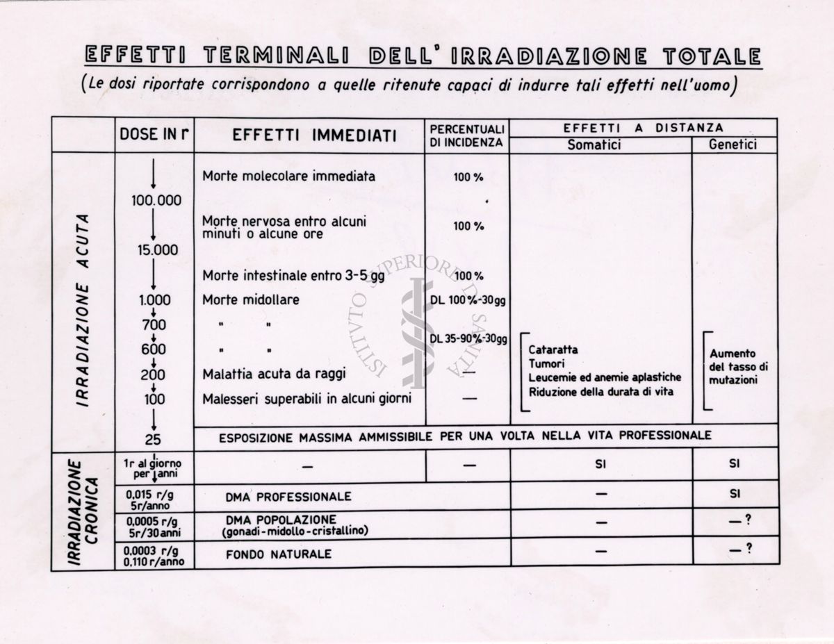 Effetti terminali dell'irradiazione totale