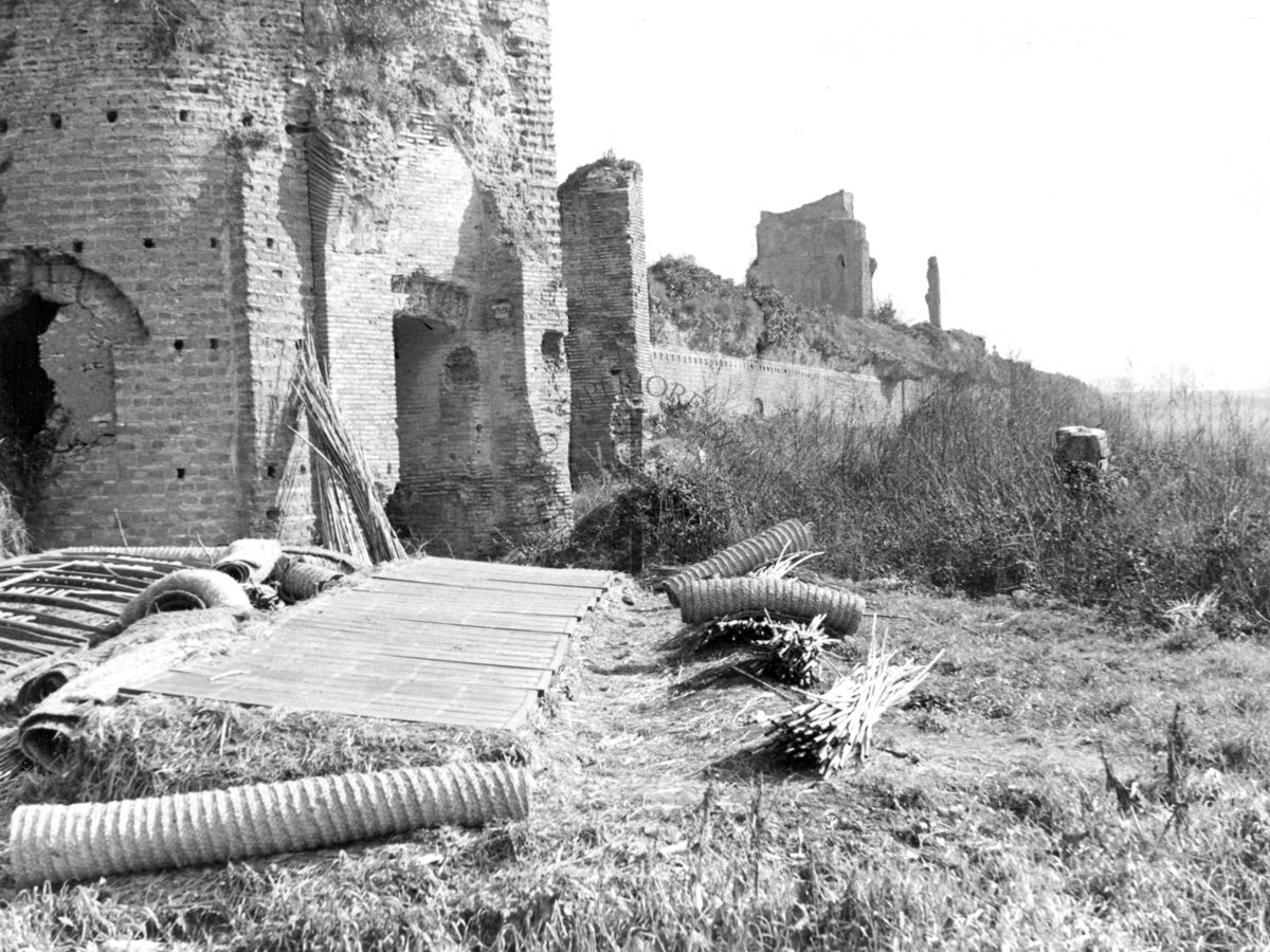 Vista di una parte del Circo Massenzio e delle entrate nei resti di una torre