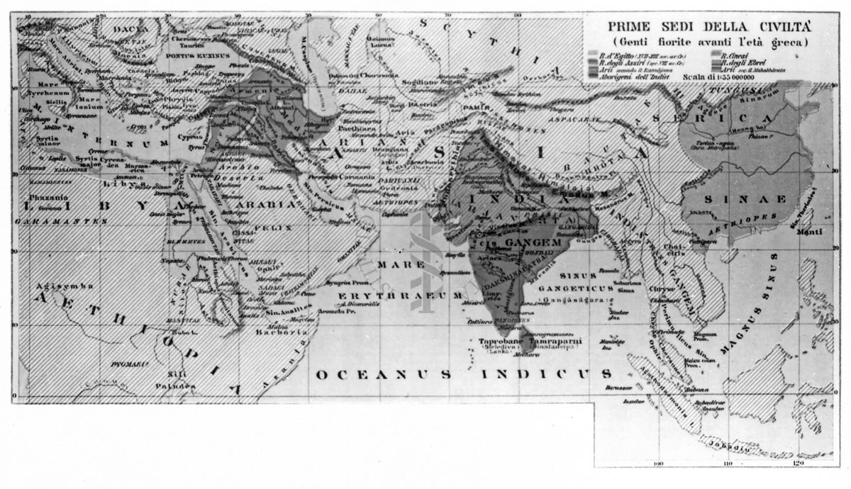 Cartogramma delle prime sedi della civiltà