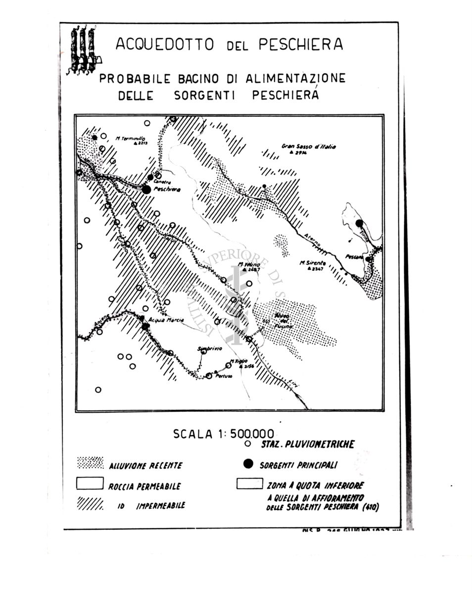 Nella foto cartina - Acquedotto del Peschiera