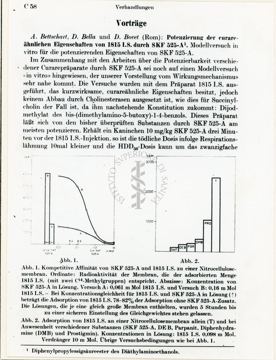 Da rivista Potenziamento con SKF 525 A delle proprietà Curaro - simili del 1815 I.S.