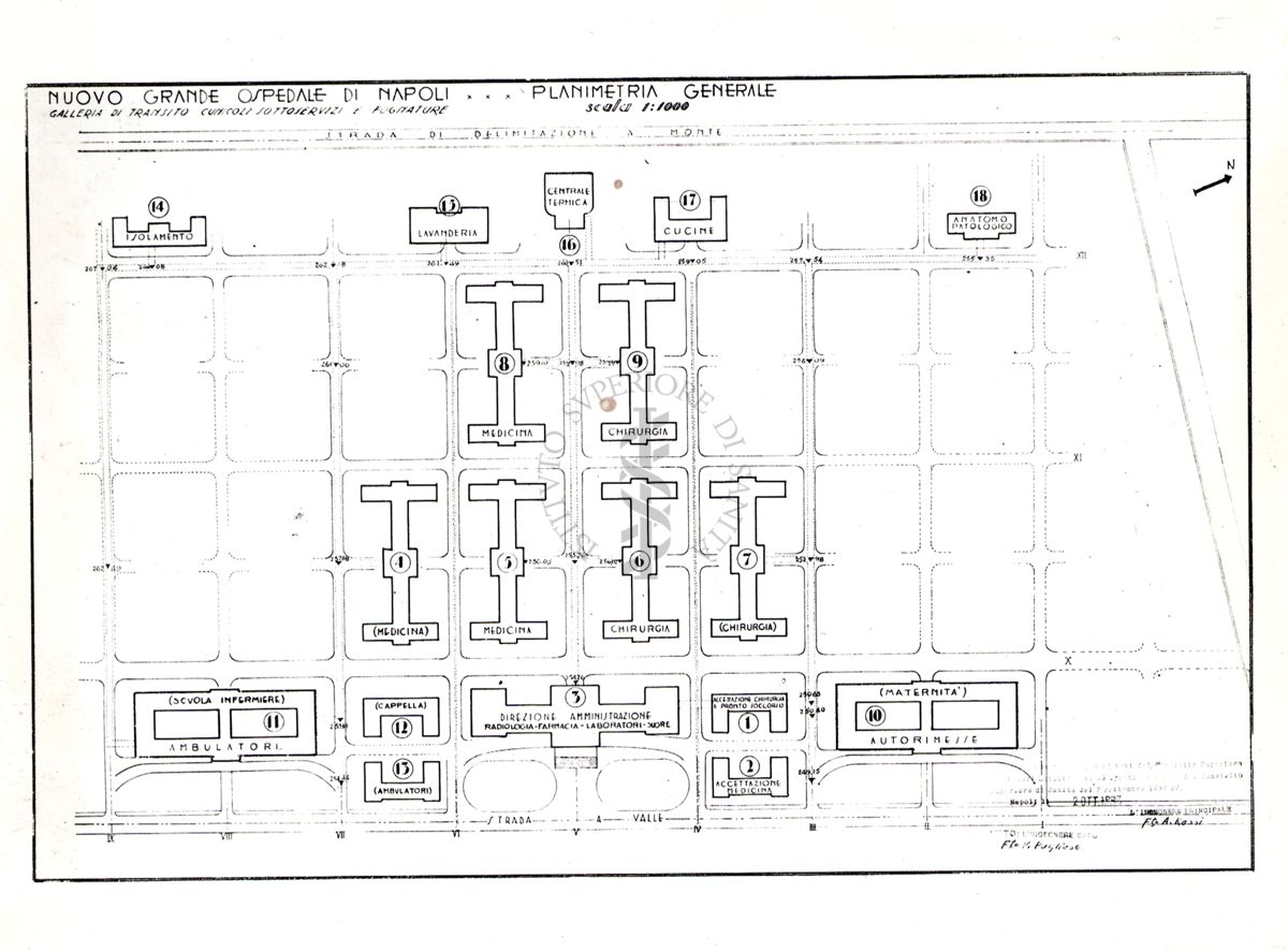 Tipo di planimetria di un' grande ospedale italiano