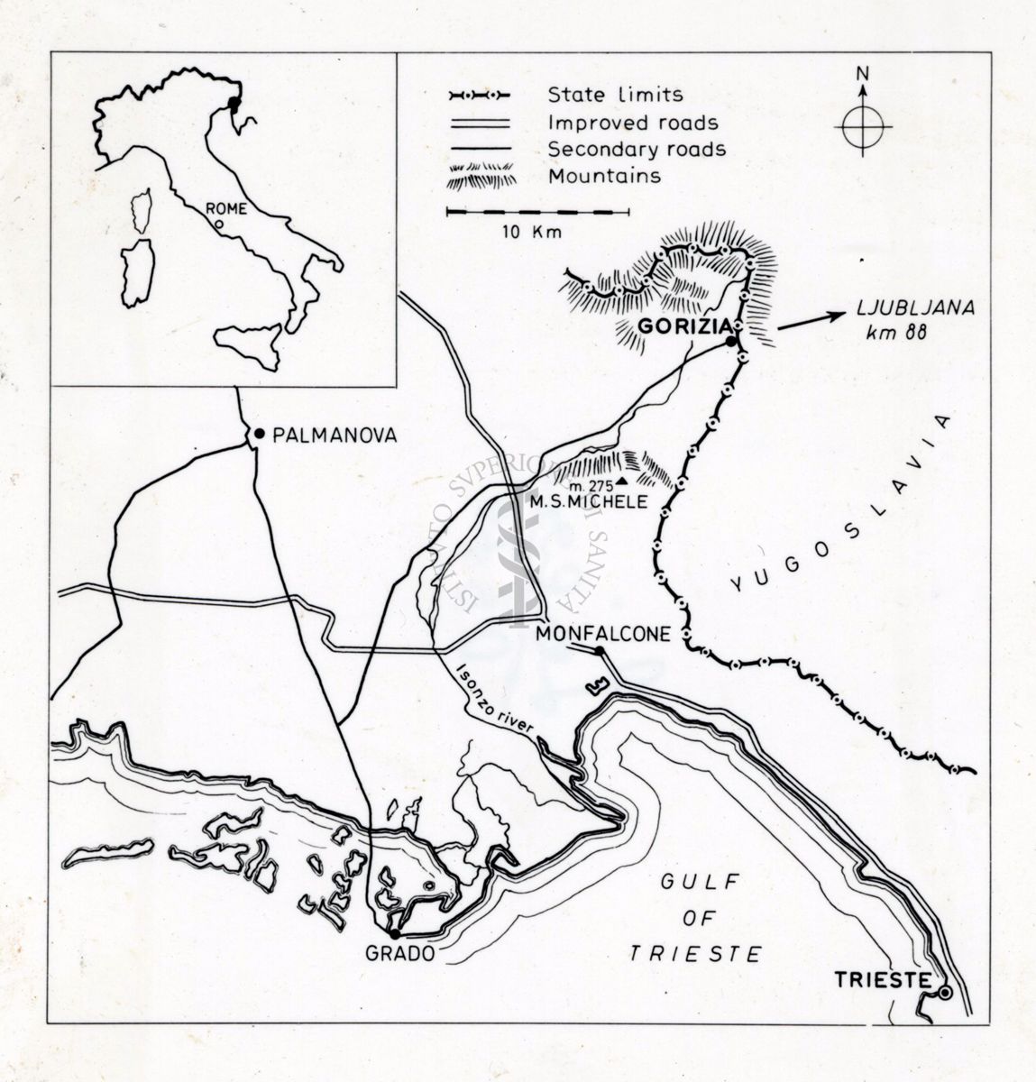 Mappa riferita al territorio di Gorizia