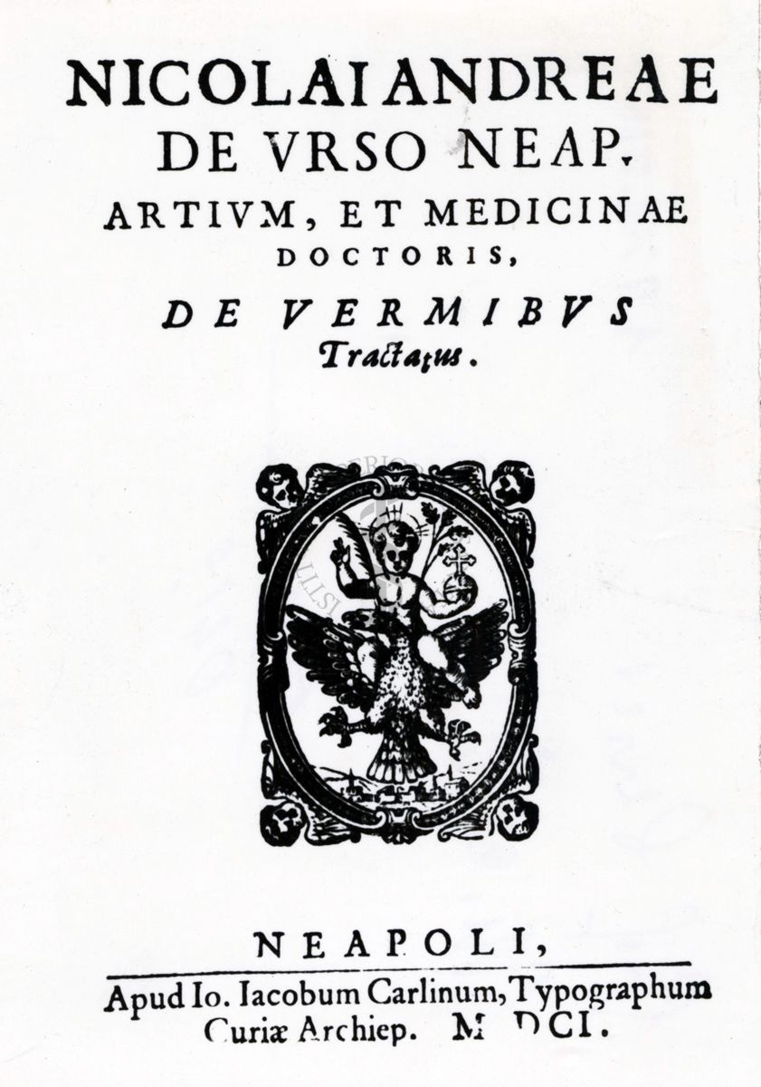 Frontespizio del libro: "Nicolai Andreae de verso Neapolis Artium et medicinae"