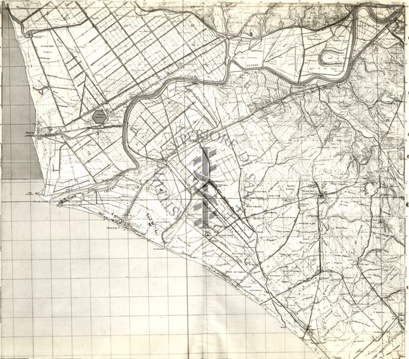 Carta topografica riguardante la zona di Fiumicino.