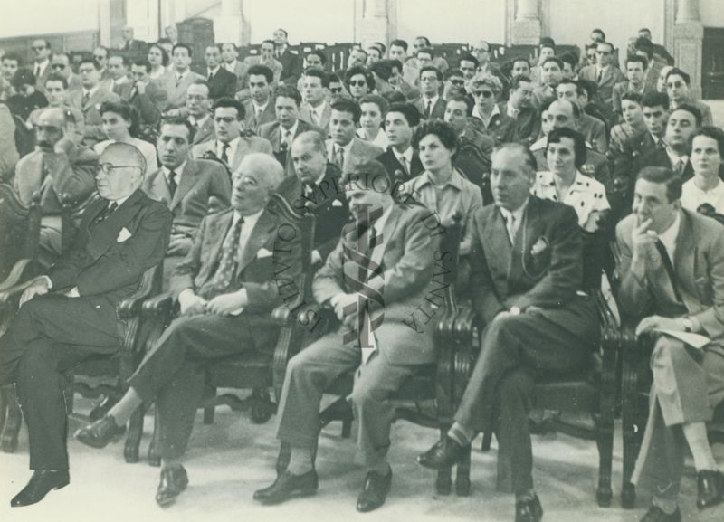 Cerimonia per la consegna della Laurea ad Honorem in Chimica concessa dall'Università di Palermo al Prof. Daniele Bovet - 27 maggio 1953