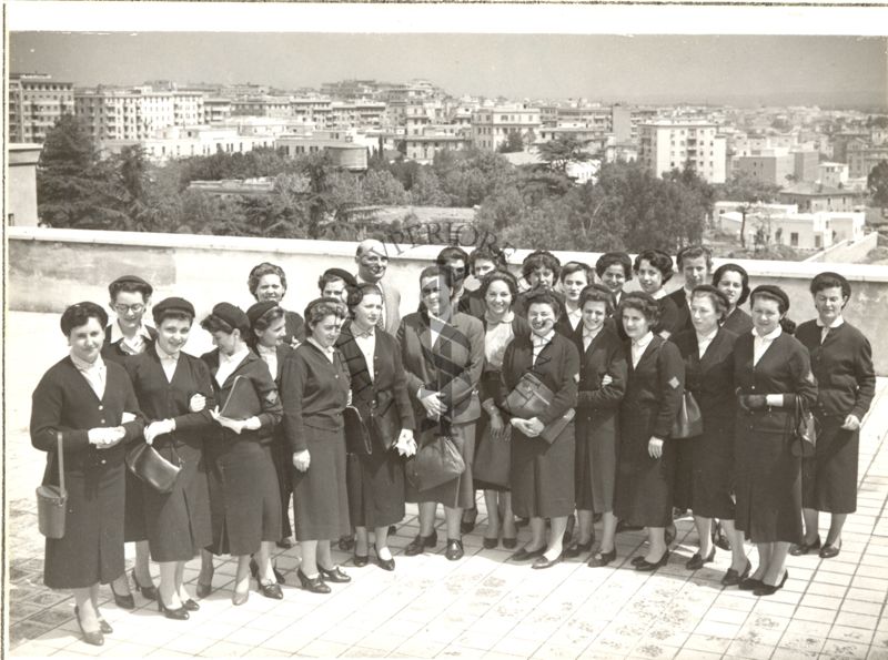 Foto di gruppo sulla terrazza dell'Istituto Superiore di Sanità