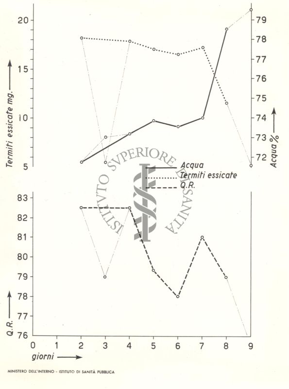 Diagramma che mostra il tracciato delle micro respirazioni delle termiti