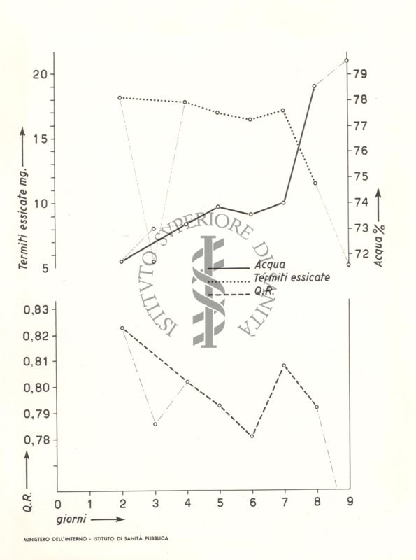 Diagramma che mostra il tracciato delle micro respirazioni delle termiti