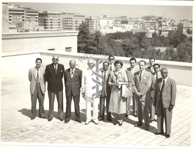 Foto di gruppo sulla terrazza dell'Istituto Superiore di Sanità