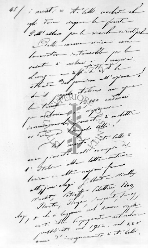 Pagina di lettera manoscritta