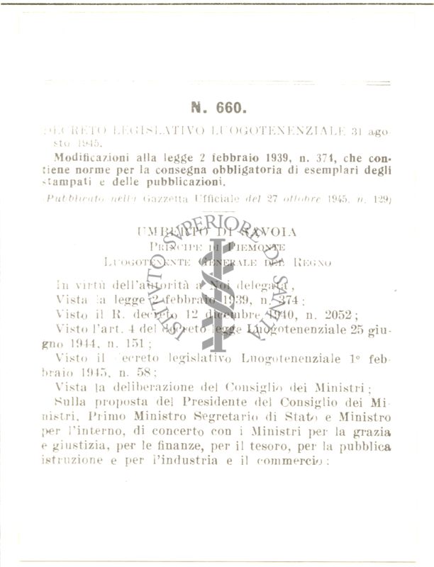 Decreto Legislativo Luogotenenziale 31 agosto 1945