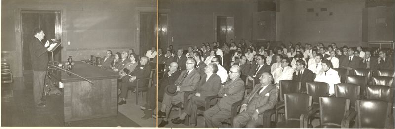 Conferenza del Prof. Rocha e Sylva nell'aula Magna dell'Istituto Superiore di Sanità