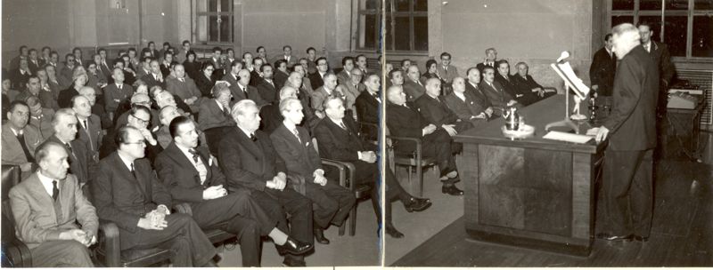 Conferenza del Prof. Clemente Estable dell'Università di Montevideo nell'aula Magna dell'Istituto Superiore di Sanità