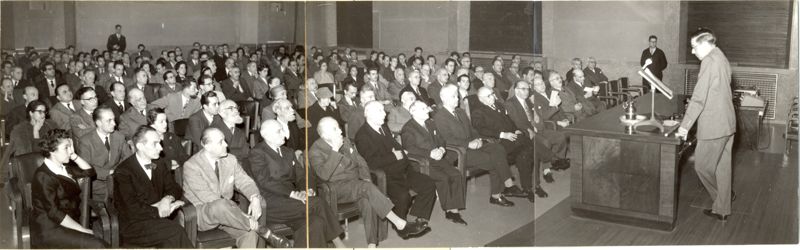 Conferenza del Prof. Wunderly nell'aula magna dell'Istituto Superiore di Sanità