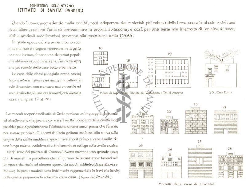 Piante di case egiziane e modelli di case