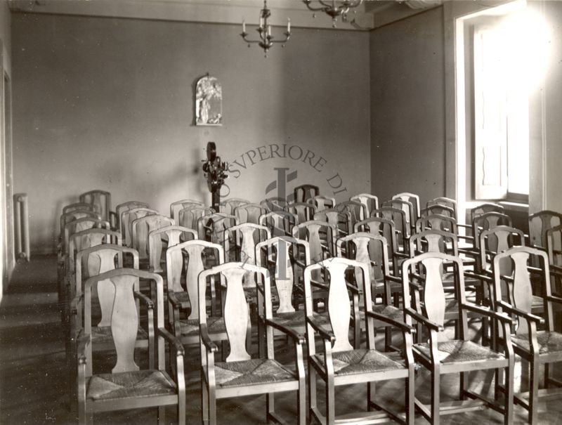 Istituto di S. Gregorio al Celio per l'assistenza all'Infanzia-l'aula delle lezioni nel grande convento, dopo i restauri