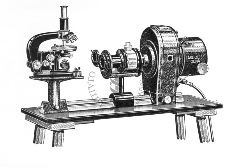 Microscopio fluorescente: di Zeis secondo Ellinger e Hirt.