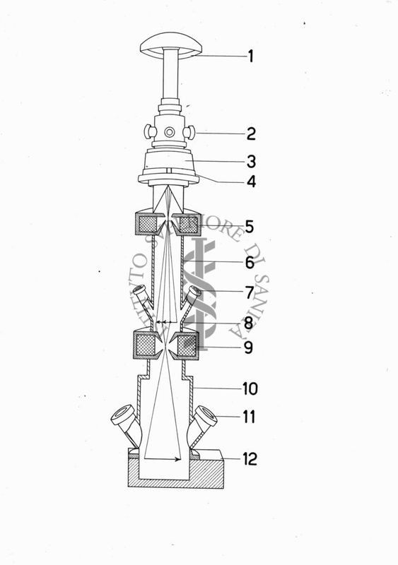 Disegno schematico del microscopio