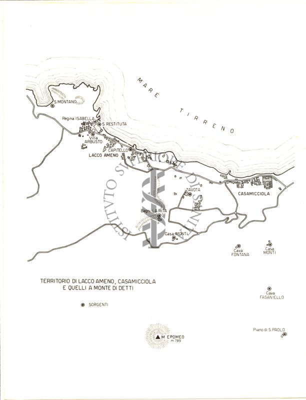 Pianta del Territorio di Lacco Ameno, Casamicciola e quelli a monte di detti con Sorgenti di Acqua.